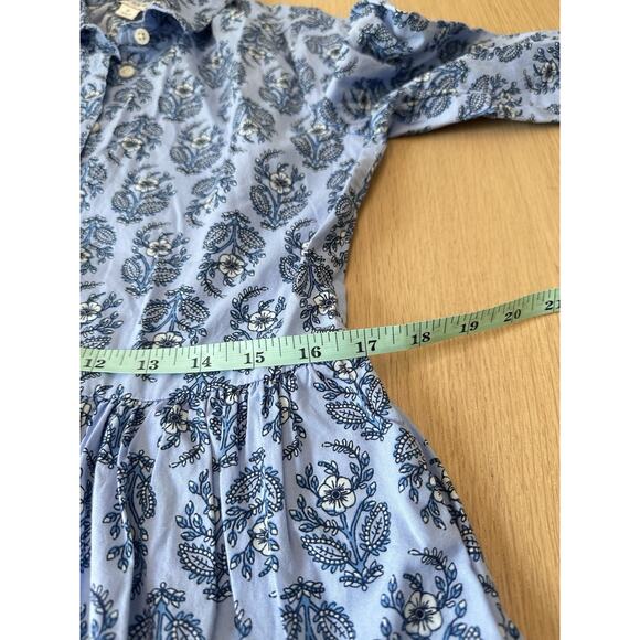 J. Crew Collared Floral Mini Shirtdress Women’s 2 Blue Preppy Cottagecore 2036 - Picture 8 of 9